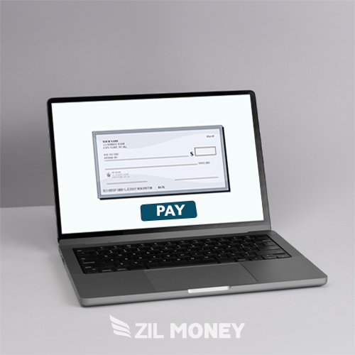 A Laptop Displaying an Electronic Check Payment Method