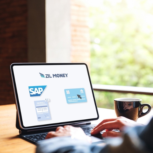A Person Is Using a Laptop to Manage SAP Payroll. It Integrates Easily and Ensures Efficiency