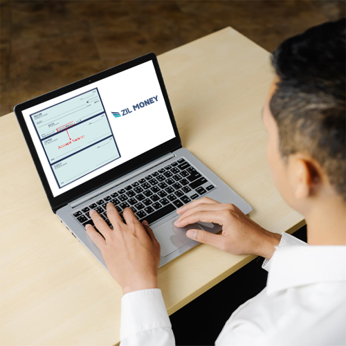 A Man Using a Laptop to Find the Account Number to the Secure Transaction