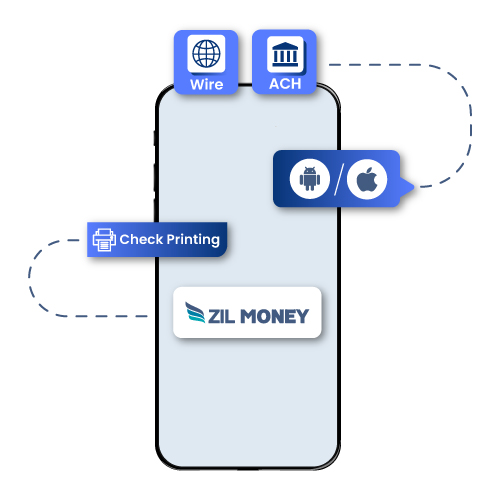 An Illustration Showing All-In-One Mobile App and Create And Print Checks Using Zil Money