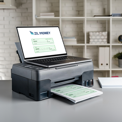 A Printer Printing Checks, Effective Pay Cheques Customizable Printing and Delivery