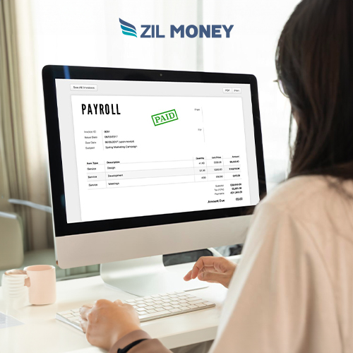 A Person Working on A Screen, Empower Business Effortlessly with Payroll Management Software