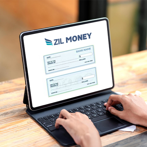 Screen Showing Check Paystub Creation Platform. Create and Print Checks, Send eChecks, Mail Checks, ACH, Wire Transfers