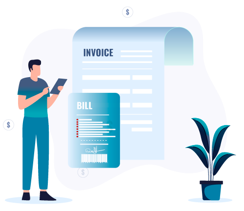 A Man Standing Next to an Invoicing and Billing, Possibly in the Software For Bookkeepers Easily Track Income & Expenses