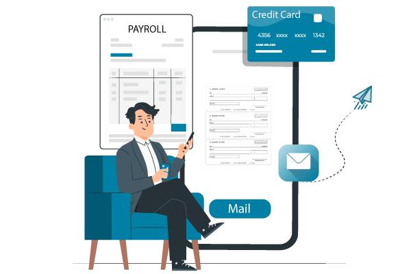 Man Using a Credit Card Payment App on His Mobile Phone to Pay HROne Payroll By Credit Card