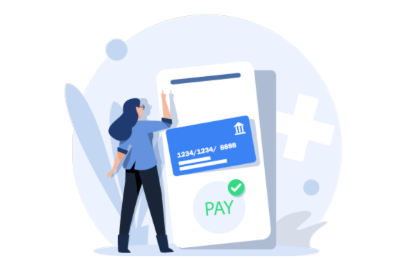 Illustration of Using a Phone for Payments with Zoho Payroll By Credit Card