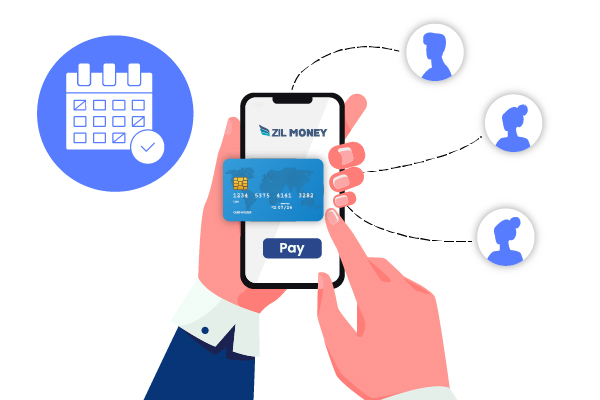 A Person Holding a Credit Card And A Smartphone Effortlessly Pay Fingercheck Payroll By Credit Card to Improve Cash Flow. Send ACH, Wire and Checks