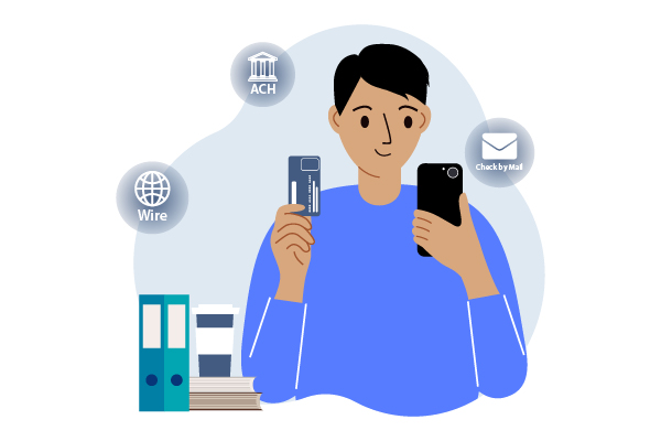 A Person Holding a Credit Card And A Smartphone. Effortlessly Pay SAP Payroll By Credit Card to Improve Cash Flow