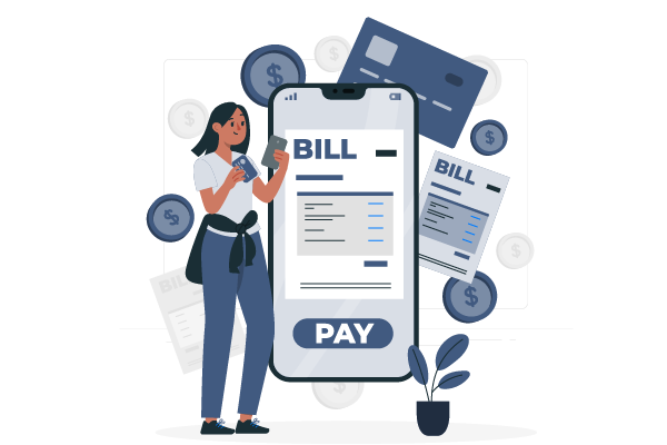 A Person Makes a Credit Card Bill Payment Using A Smartphone. Symbolizing Flexible Payment Solutions for Pay Workday Payroll By Credit Card