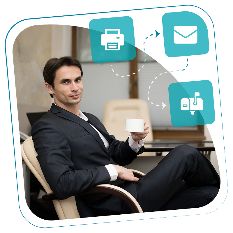 A Man Automate The Check Mailing Process Using the Platform. Mail Checks Online From The Comfort Of Your Home Or Office