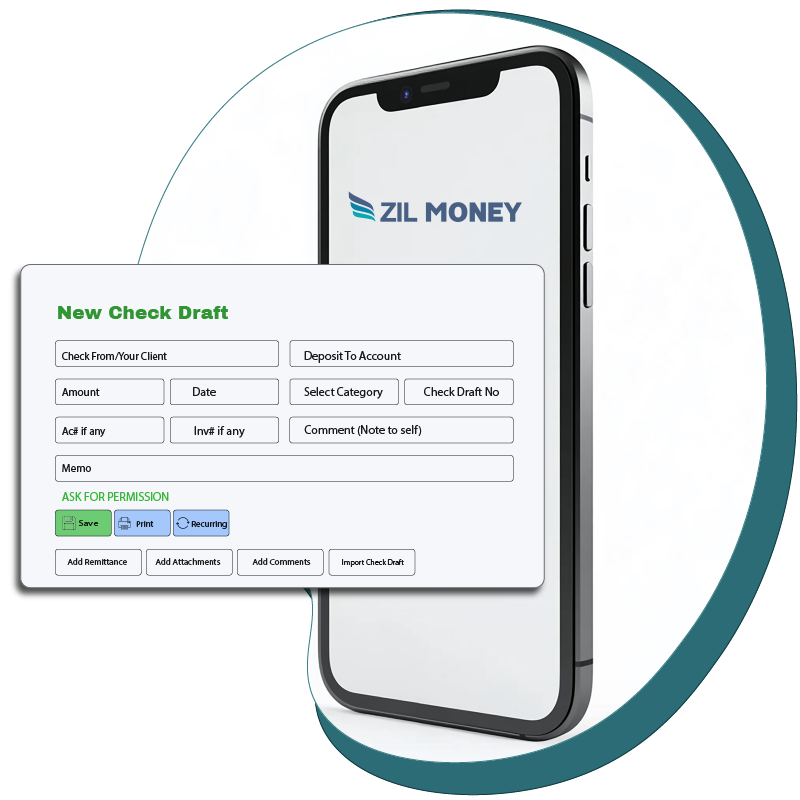 Image Representing Check Draft Creation Via Phone.