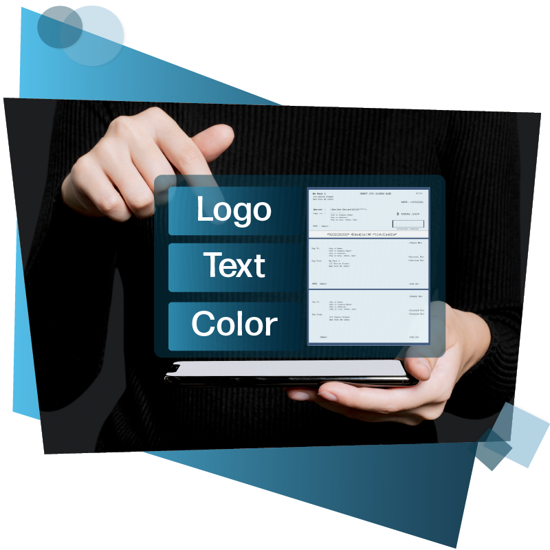 Image Representing Customizing Your Checks Made Easy. Fillable Blank Business Check Templates