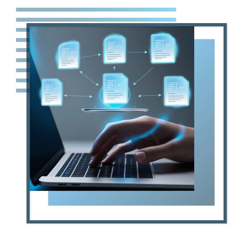 A Man Using A Laptop to Easily Import Data and Create Checks. It Represents Check Template - Print Quickly Your Own Checks Online