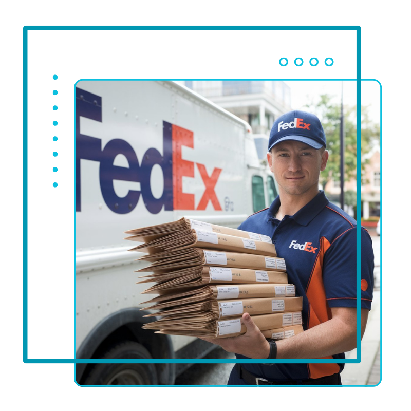 A Delivery Guy Standing Next To a Van Showing Mail checks effortlessly