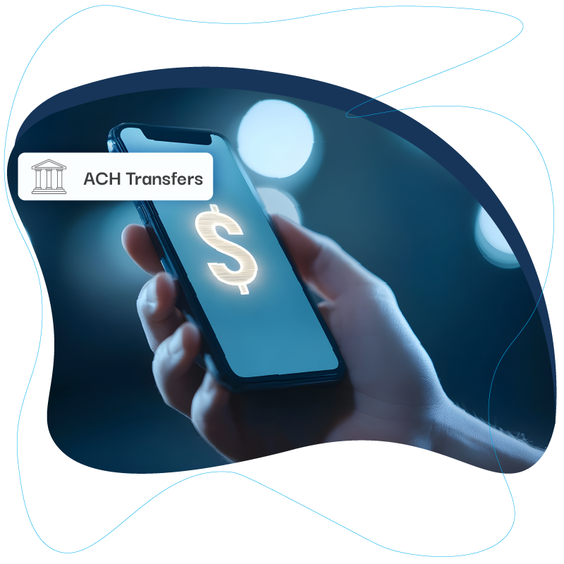 A Man Makes Same-Day ACH Transactions Using His Tab for Quick Transfer Affordably