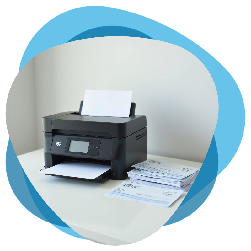 Image Representing A Printer. Instead of Cheap Checks Order, Print Checks Online Easily.