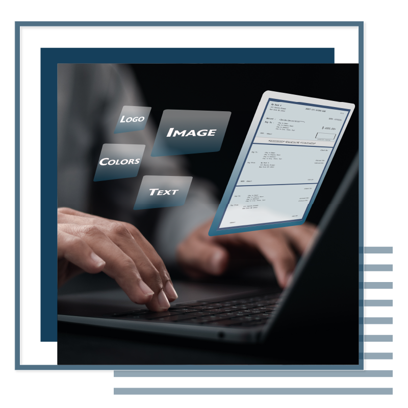 A Man Using A Laptop to Personalize Checks with Custom Features. It Represents Check Template - Print Quickly Your Own Checks Online