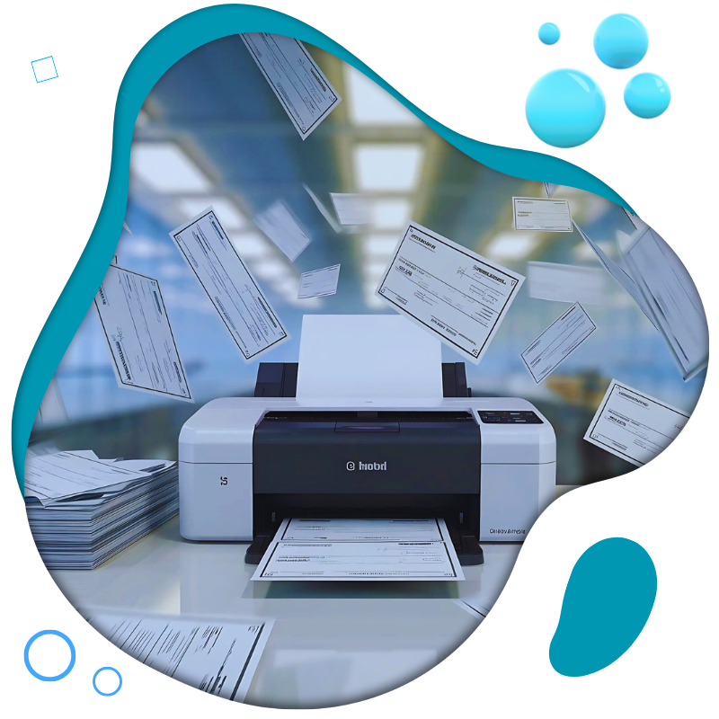 Image Representing A Printer Printing Business Checks On Demand.