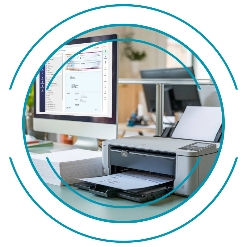 Image Showing How to Print Checks Via a Computer and Regular Printer. Print on Blank Checks Instantly.