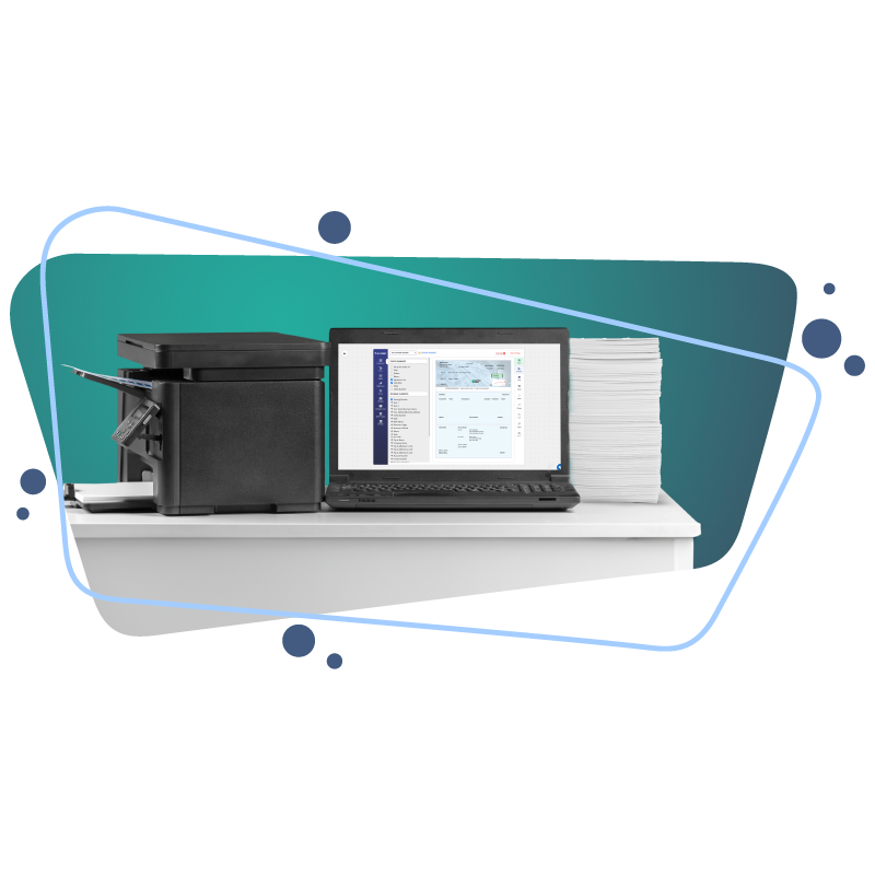 An Image That Shows Printer And Laptop Stop Relying on Pre-Printed Checks. That Represents Bank Account Number