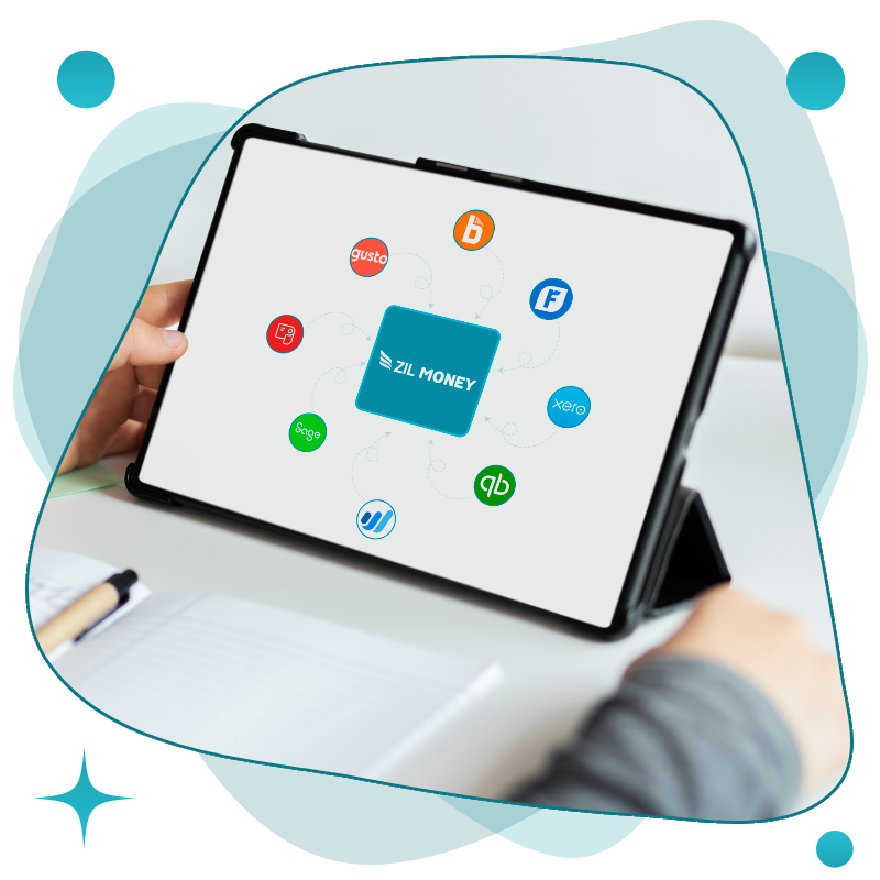 Image Representing Integration of Accounting Software. Create An Invoice Online & Send Via Email & SMS