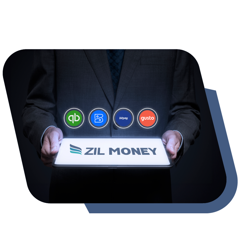 A person Showing Zil Money Manage Multiple Bank Accounts