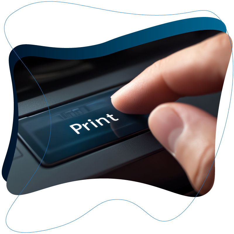 Image Representing a Print Button. Check Printer Online On Demand Multiple Checks Use Any Printer