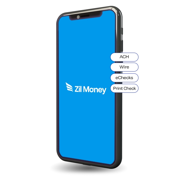 A Smartphone Shows Zil Money Features. Secure32 Alternative Streamline Check Printing With Ease
