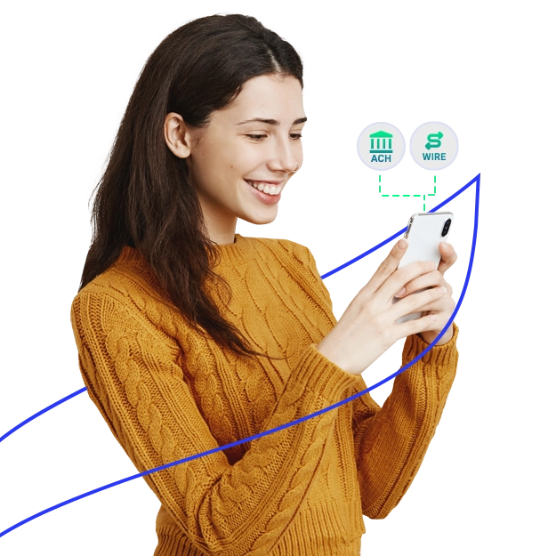 A Woman Using A Phone to Make a Payment. Sage Payroll Funding By Credit Card, Cash Flow & Earn Reward