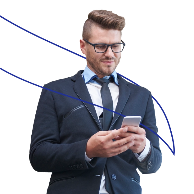 A Man Holding a Tablet to Pay Payments. Easy Invoice Payment Process