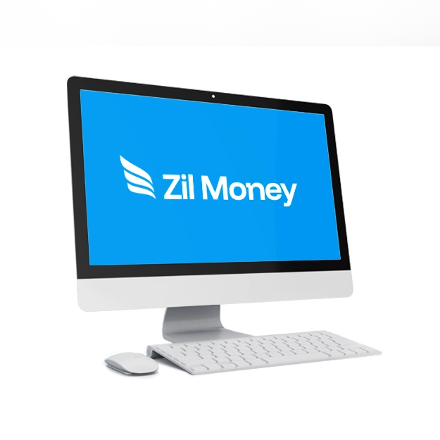 A Computer Screen Shows the Zil Money Logo. Pay HROne Payroll By Credit Card For a Smooth Payment Experience