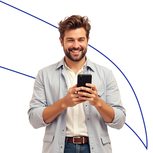 A Man Holding a Tablet to Pay Payments. Easy Invoice Payment Process