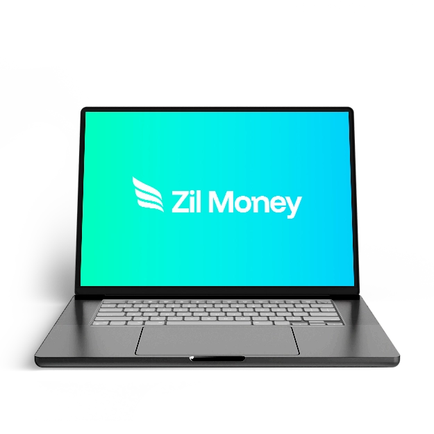 A Laptop Screen Shows the Zil Money Logo. Paying Bills Made Easy with ACH, eCheck, Wire Transfers & More