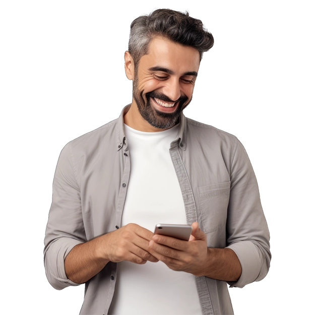 A Man Using A Phone to Make Payment Easily. Paycom Payroll By Credit Card, Ensure Timely Employee Payment