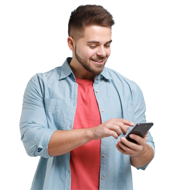 A Man Using A Phone to Make a Payment Easily. Pay HROne Payroll By Credit Card For a Smooth Payment Experience