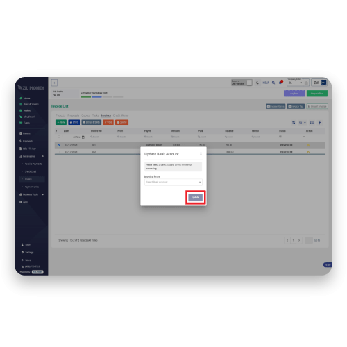 Map the Bank Account