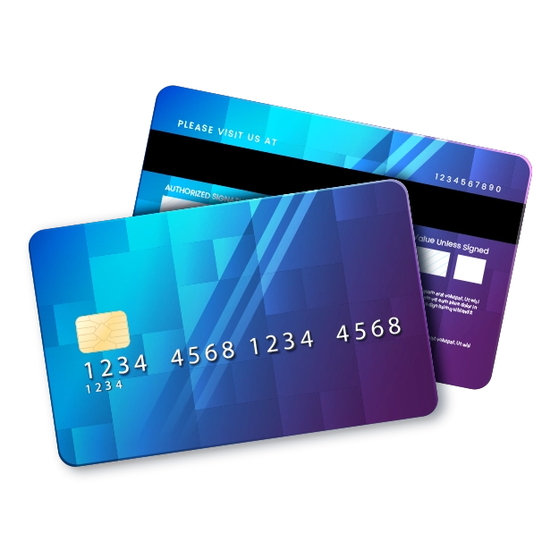 A stylized image of two credit cards represents the simplicity and security of Smooth Vendor Transactions with Credit Cards.