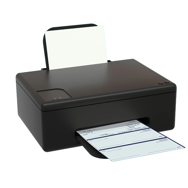 A Printer Printing Checks On Blank Check Paper, Print Multiple Checks in One Go