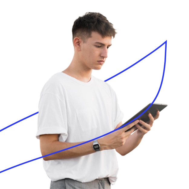 A Man Using A Tablet to Make a Payment. Paying Bills – Effortless Payments via ACH, eCheck, and More