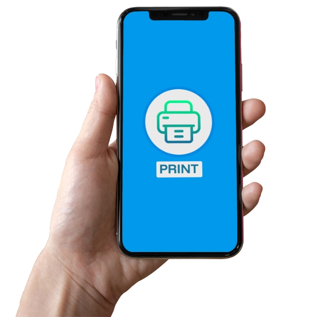 A Hand-Holding Smartphone to Make Payments Easily. Represents Print On Pre-Printed Checks As Well As On Blank Check Stock