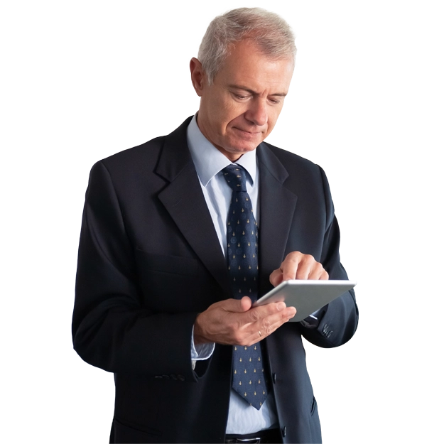 A Man Hlding a Laptop. One-Click Fund Transfers