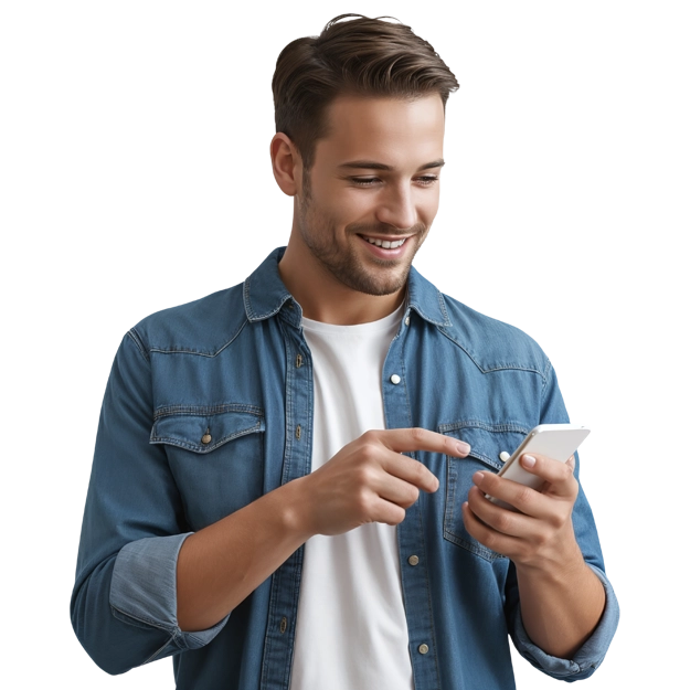 A Man Using A Phone To Make a Payment Effortlessly. Pay Patriot Payroll By Credit Card to Streamline Salary Processing and Enhance Cash Flow