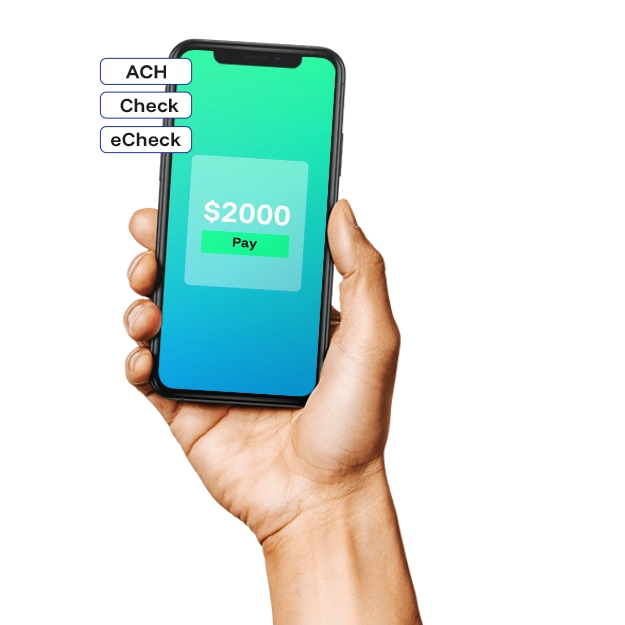 Your One-Stop Solution for Easy Payments A Hand Holding Smartphone to Make Payment Via ACH and Wire. Track Personal Finance Effortlessly. Categorize Transactions Automatically