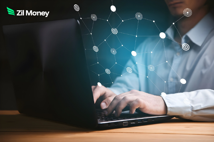 A Man Using A Laptop to Make a Payment Instantly. Accounting Software Integration Connects Payments, Payroll and Invoices, Giving Businesses Real-Time Control and Accurate Financial Insights