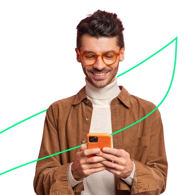 A Man Working on a Smartphone to Make Payments. Accept Payments Easily