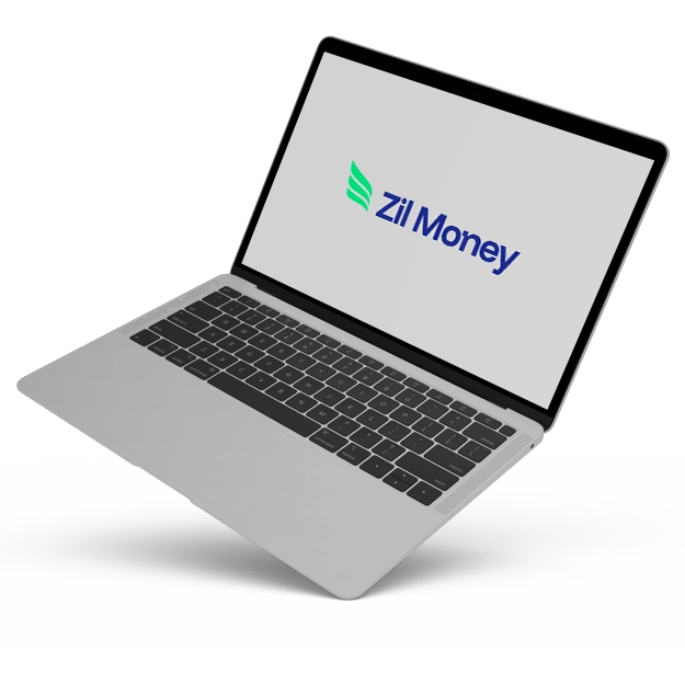 A silver laptop showing the Zil Money logo, symbolizing an all-in-one platform to Centralize Your Invoices.