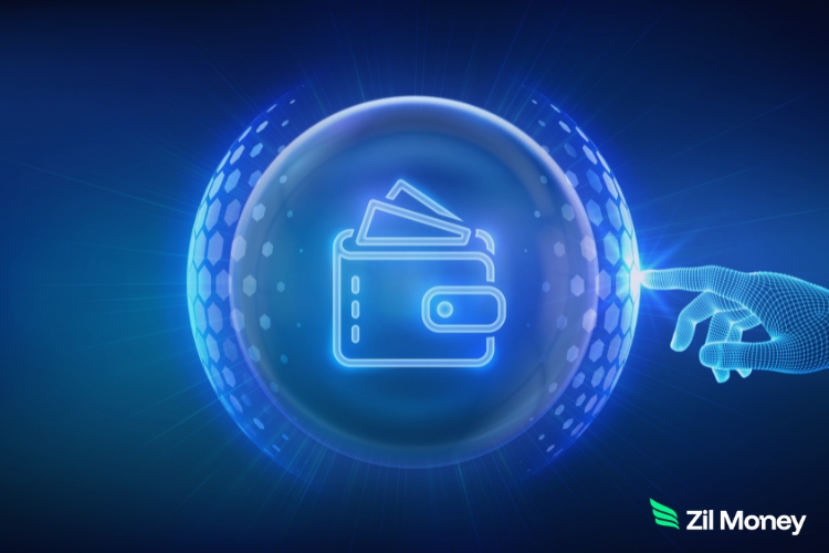 Digital Wallet in 2025: Make an Innovative Switch! A Glowing Wallet Icon Inside a Digital Sphere, Symbolizing Digital Wallet Security and Convenience.