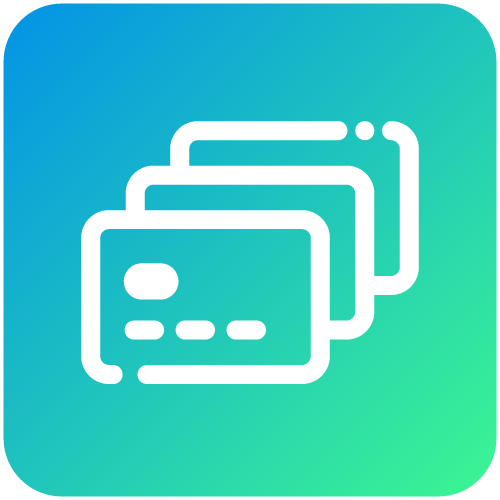 A blue credit card with a wave design, showing how you can turn your car payment into perks and rewards.