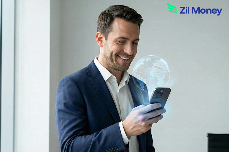 5 Steps to Go Global The Simplest Way to Use International Payments A Man Using a Smartphone Showing Global Payments, 5 Steps to Go Global The Simplest Way to Use International Payments, 5 Steps to Go Global The Simplest Way to Use International Payments.