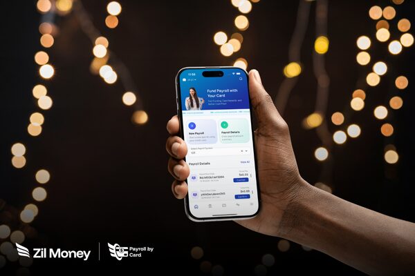 Now Live Payroll by Card – Fund Payroll, Earn Rewards A Smartphone Showing Payroll by Card App, Now Live Payroll by Card – Fund Payroll, Earn Rewards